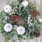 5.9FT Fall White Pumpkin Eucalyptus Garland – Artificial Farmhouse Greenery with Pumpkins, Pinecones & Berries for Thanksgiving, Wedding Arch, Mantel, Table Runner & Home Autumn Decor